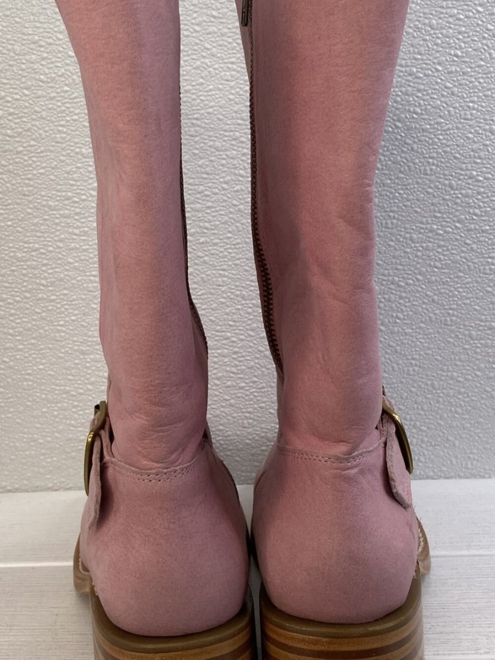 Frye Exclusive Campus Buckle Boots Women's Size 10B Pink Leather Riding Boot - Picture 3 of 12